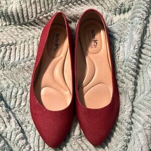 Coach and Four Dark Rose Shimmer Flats